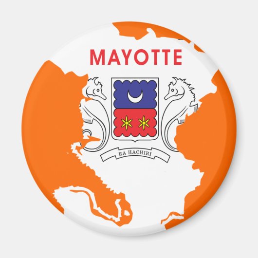 Mayotte vlag kaart magneet (Voorkant)