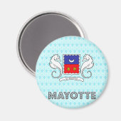 Mayotte Wapenmunt Magneet (Voorkant / Achterkant)