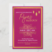 Mayoun Maroon and Gold Puja Invitation (Voorkant)