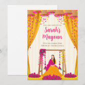 Mayoun uitnodigingen Haldi uitnodigingen Haldi uit (Voorkant / Achterkant)