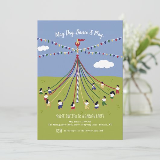 Maypole Dancers Kaart (Staand voorkant)