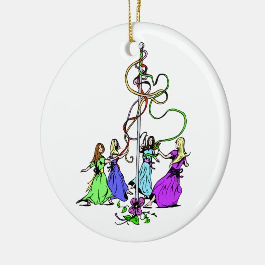 Maypole Dancers Keramisch Ornament (Links)