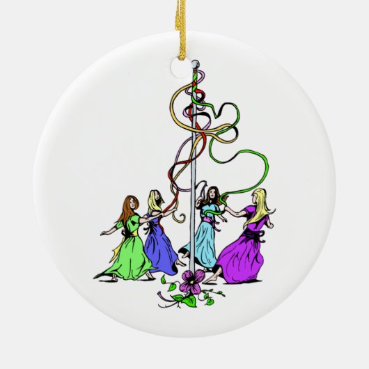 Maypole Dancers Keramisch Ornament (Achterkant)