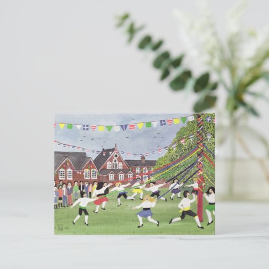 Maypole Dancing 1991 Briefkaart (Staand voorkant)