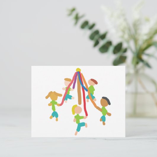 Maypole Dancing Briefkaart (Staand voorkant)