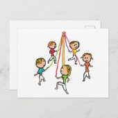 Maypole Dancing Briefkaart (Voorkant / Achterkant)