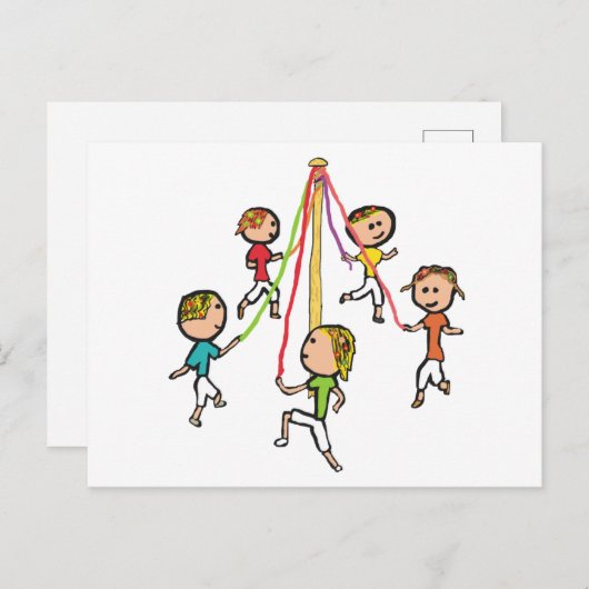 Maypole Dancing Briefkaart (Voorkant / Achterkant)
