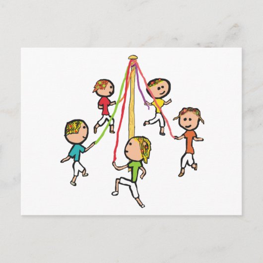 Maypole Dancing Briefkaart (Voorkant)