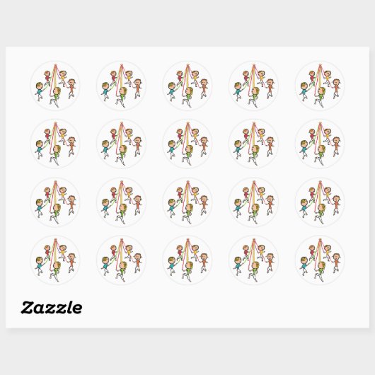 Maypole Dancing Ronde Sticker (Vel)