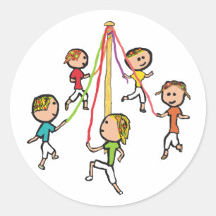 Maypole Dancing Ronde Sticker