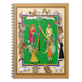 Maypole, middeleeuws feest notitieboek (Voorkant)