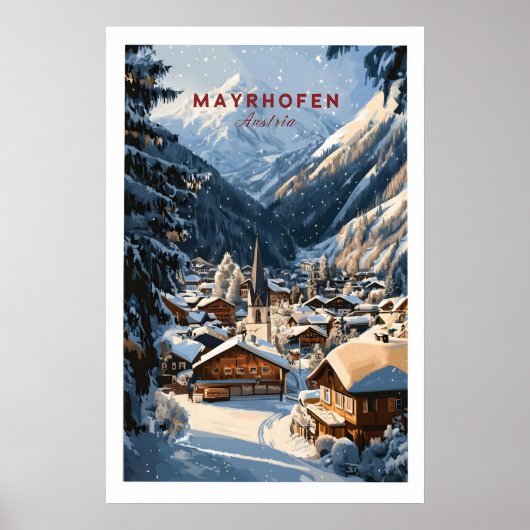 Mayrhofen Ski Muur Kunstprint 1 Poster (Voorkant)