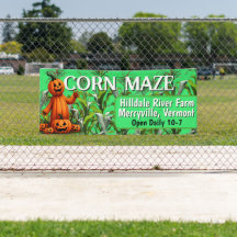 Mayslabyrint Herfstseizoen Boerderij Bedrijfsbord
