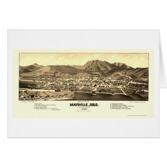 Maysville, CO Panoramic Map - 1882 (Voorkant Horizontaal)