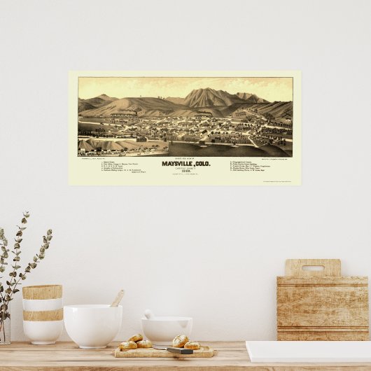 Maysville, CO Panoramic Map - 1882 Poster (Keuken)