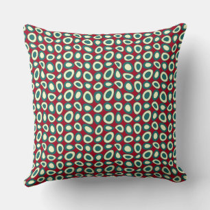 Maz Abstract Teardrops Blauwgroen Green Maroon Cre Kussen