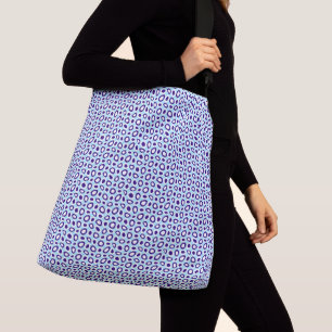 Maz Abstract Teardrops Navy Sky Blauw Wit Crossbody Tas