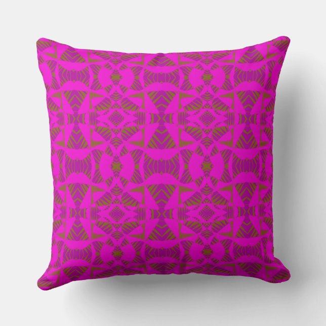 Maz Abstract Zebra Mozaïek - Fuchsia Groen Kussen (Achterkant)