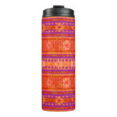 MAZ Bloemgestreepte Geribbelde Breipatroon 245 Thermosbeker (Voorkant)