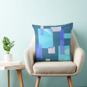 Maz Egyptische collage - Blauwgroen Blauw Turquois Kussen