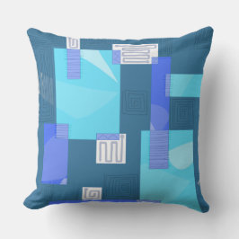 Maz Egyptische collage - Blauwgroen Blauw Turquois Kussen