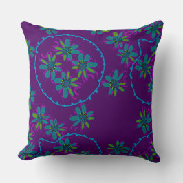 Maz Floral Bubbles Eenvoudig Paarse Multi Kussen