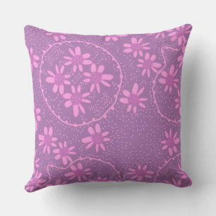 Maz Floral Bubbles Polka Dot Dusty Paarse Roze Kussen