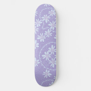 Maz Floral Bubbles Polka Dot Licht Paarse Blauw Persoonlijk Skateboard