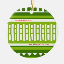 MAZ Gestreept Geribd Breipatroon 079 Kerstmis Keramisch Ornament