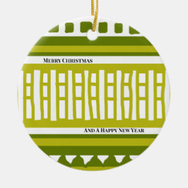 MAZ Gestreept Geribd Breipatroon 081 Kerstmis Keramisch Ornament