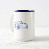 Maz Miata MX5 2013 Tweekleurige Koffiemok (Voorkant links)