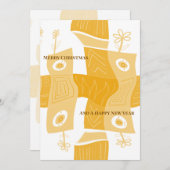 MAZ Noughts & Wavy Squares Check Ab 7a Christmas Feestdagenkaart (Voorkant / Achterkant)