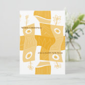 MAZ Noughts & Wavy Squares Check Ab 7a Christmas Feestdagenkaart (Staand voorkant)