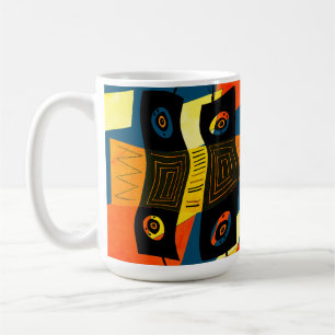 Maz Noughts & Wavy Squares Check Abstract 6b 1974 Koffiemok