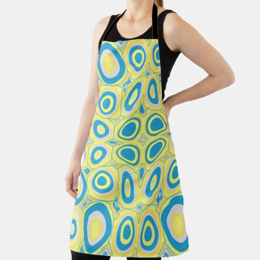 Maz Psychedelic Eggs - Blauw Grijs Geel Schort (Insitu)