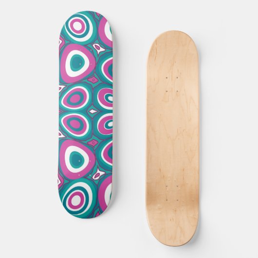 Maz Psychedelic Eggs - Magenta Wit Blauwgroen Persoonlijk Skateboard (Voorkant)