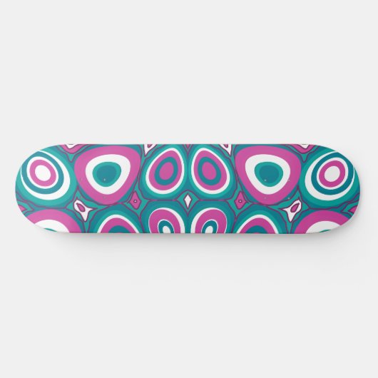 Maz Psychedelic Eggs - Magenta Wit Blauwgroen Persoonlijk Skateboard (Horizontaal)