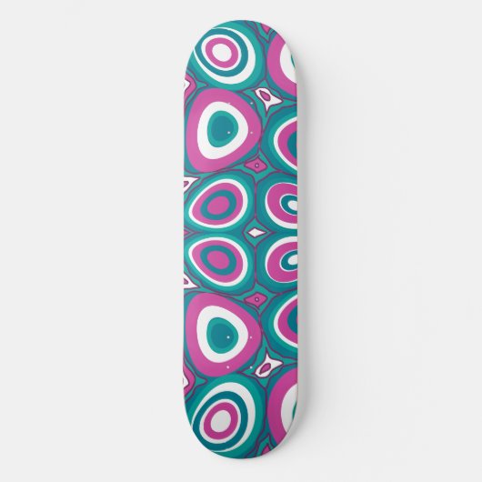 Maz Psychedelic Eggs - Magenta Wit Blauwgroen Persoonlijk Skateboard (Voorkant)