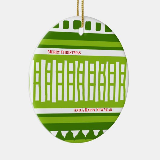 MAZ Striped Ribbed Knitting Pattern 079 Christmas  Keramisch Ornament (Rechts)