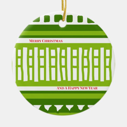 MAZ Striped Ribbed Knitting Pattern 079 Christmas  Keramisch Ornament (Voorkant)