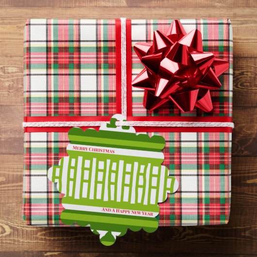 MAZ Striped Ribbed Knitting Pattern 079 Christmas  Ornament Kaart (Insitu (Geschenk))