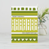 MAZ Striped Ribbed Knitting Pattern 081 Christmas Feestdagenkaart (Staand voorkant)