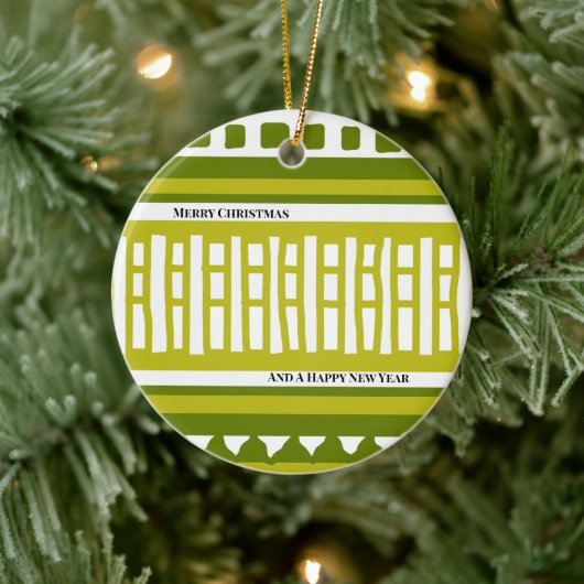 MAZ Striped Ribbed Knitting Pattern 081 Christmas  Keramisch Ornament (Boom)