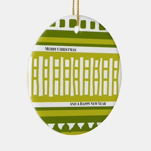 MAZ Striped Ribbed Knitting Pattern 081 Christmas Keramisch Ornament (Rechts)