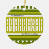 MAZ Striped Ribbed Knitting Pattern 081 Christmas  Keramisch Ornament (Voorkant)