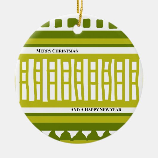 MAZ Striped Ribbed Knitting Pattern 081 Christmas Keramisch Ornament (Voorkant)