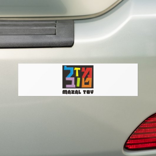 Mazal Tov Bumpersticker (Op auto)