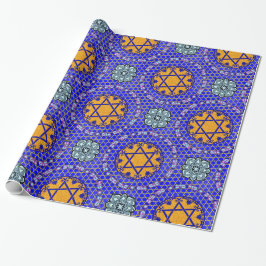 Mazal Tov en Siman Tov met Floral Star Cadeaupapier