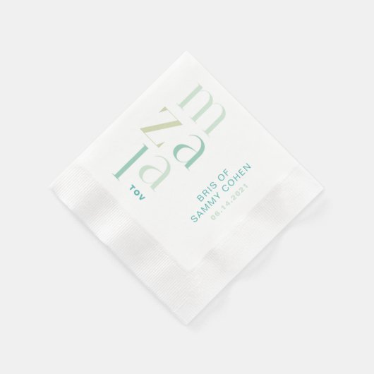 Mazal Tov feliciteert Modern Groen Hebreeuws Servet (Hoek)