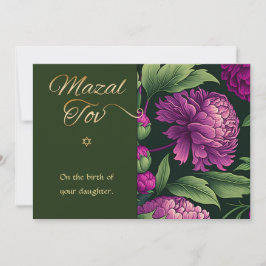 Mazal Tov Gefeliciteerd Geboorte van Baby Meisje K Notitiekaartje